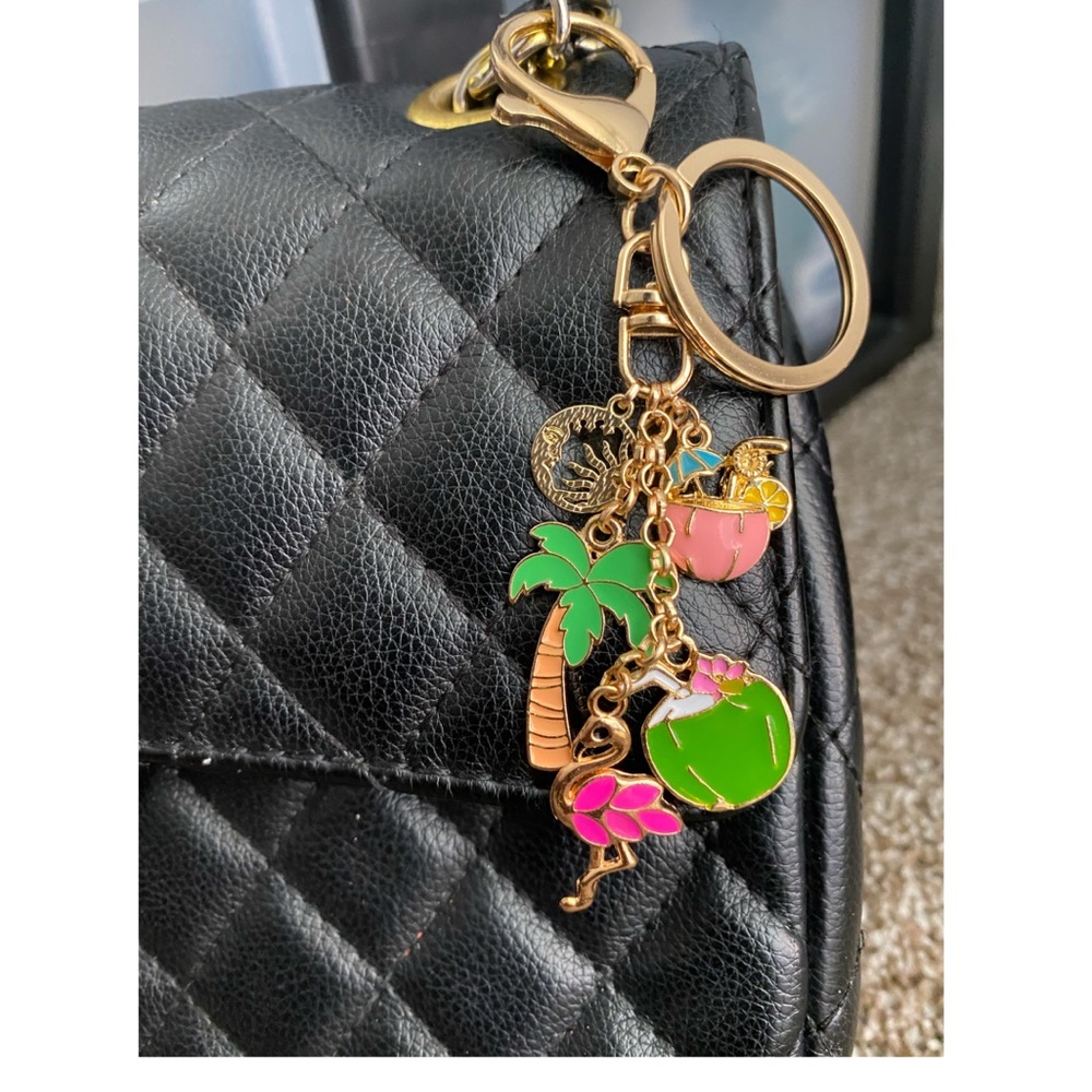 Caribbean Bahamas beach purse charm keychain